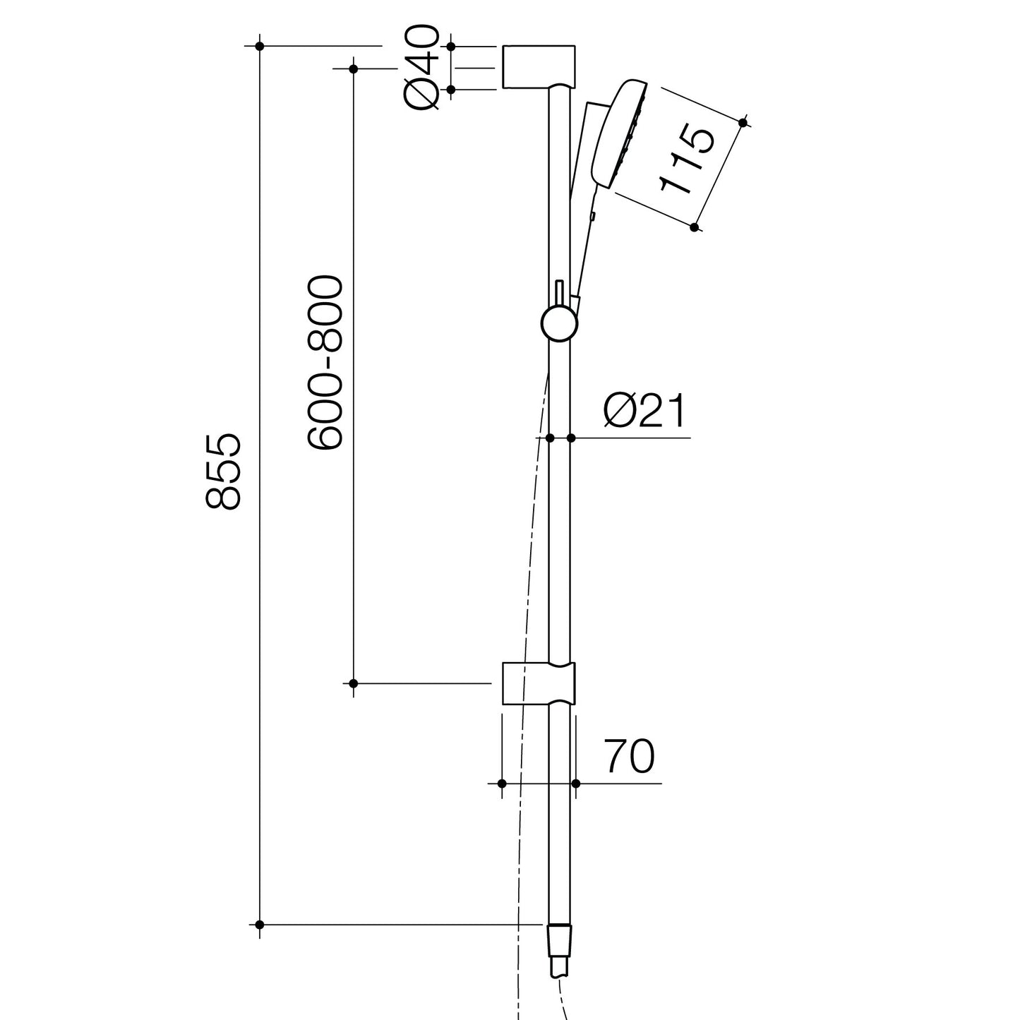 Contura II Rail Shower - Brushed Bronze