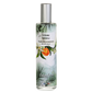 Room spray bottle with a label featuring an orange and green design on a white background