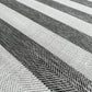 Close-up of black and white striped fabric texture