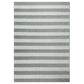 Striped rug with alternating light and dark gray stripes on a white background