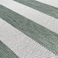 Close-up of green and white striped fabric texture