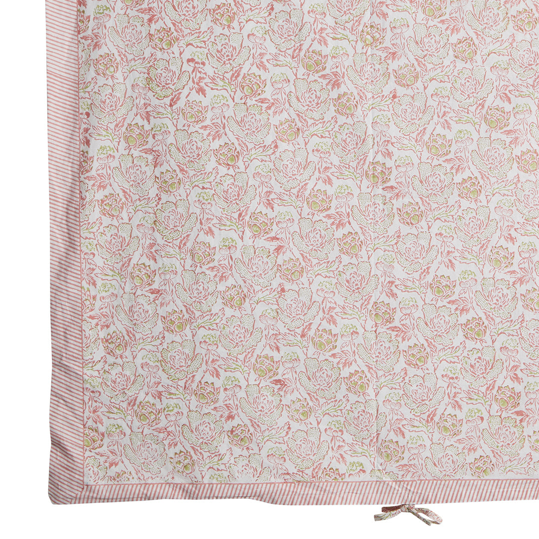 Floral patterned fabric with a white background