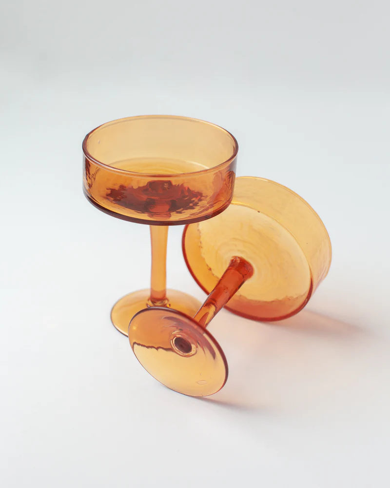 Handblown Coupe Cocktail Glasses - Pair