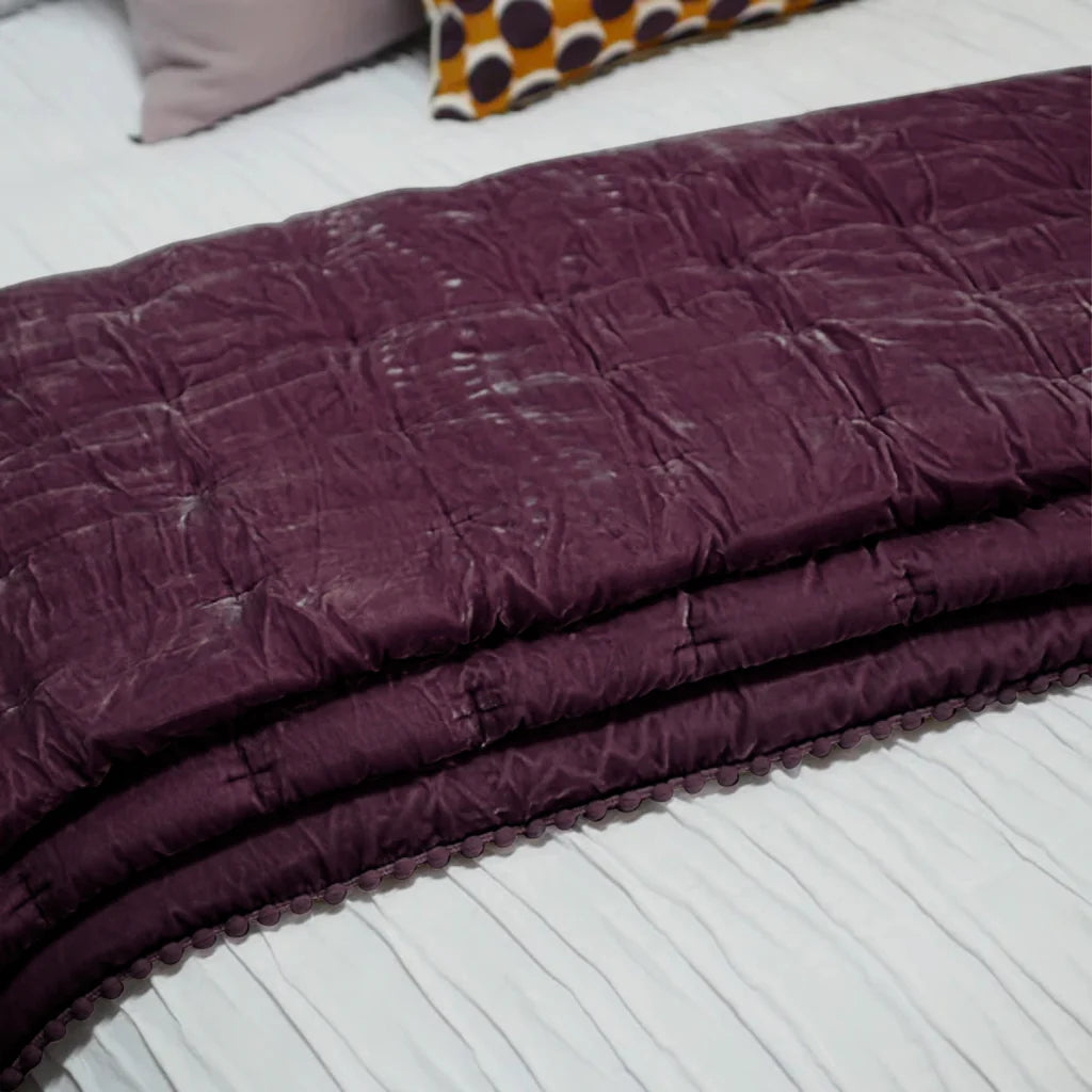 Pin & Cruz Velvet Comforter from Seneca - Aubergine