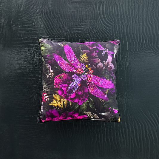 Dazzling Dragonfly Velvet Cushion - Victoria Jane