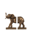 Bronze elephant bookends on a white background