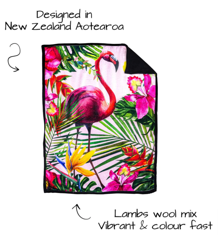Fabulous Flamingo Sherpa Blanket - Victoria Jane