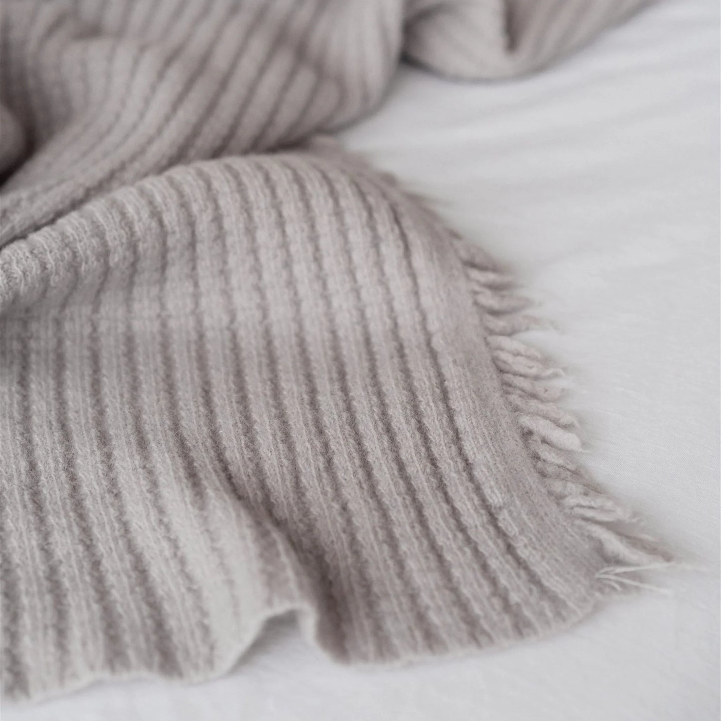 Ribbed NZ Wool Throw Blanket