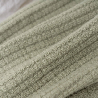 Ribbed NZ Wool Throw Blanket