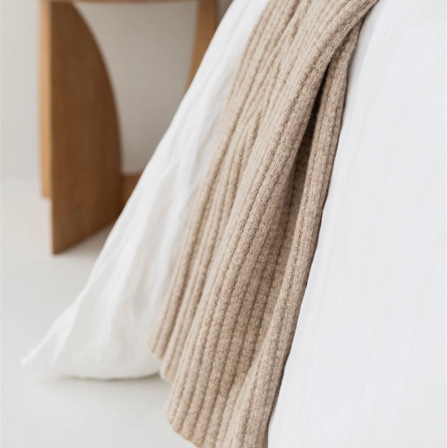 Ribbed NZ Wool Throw Blanket