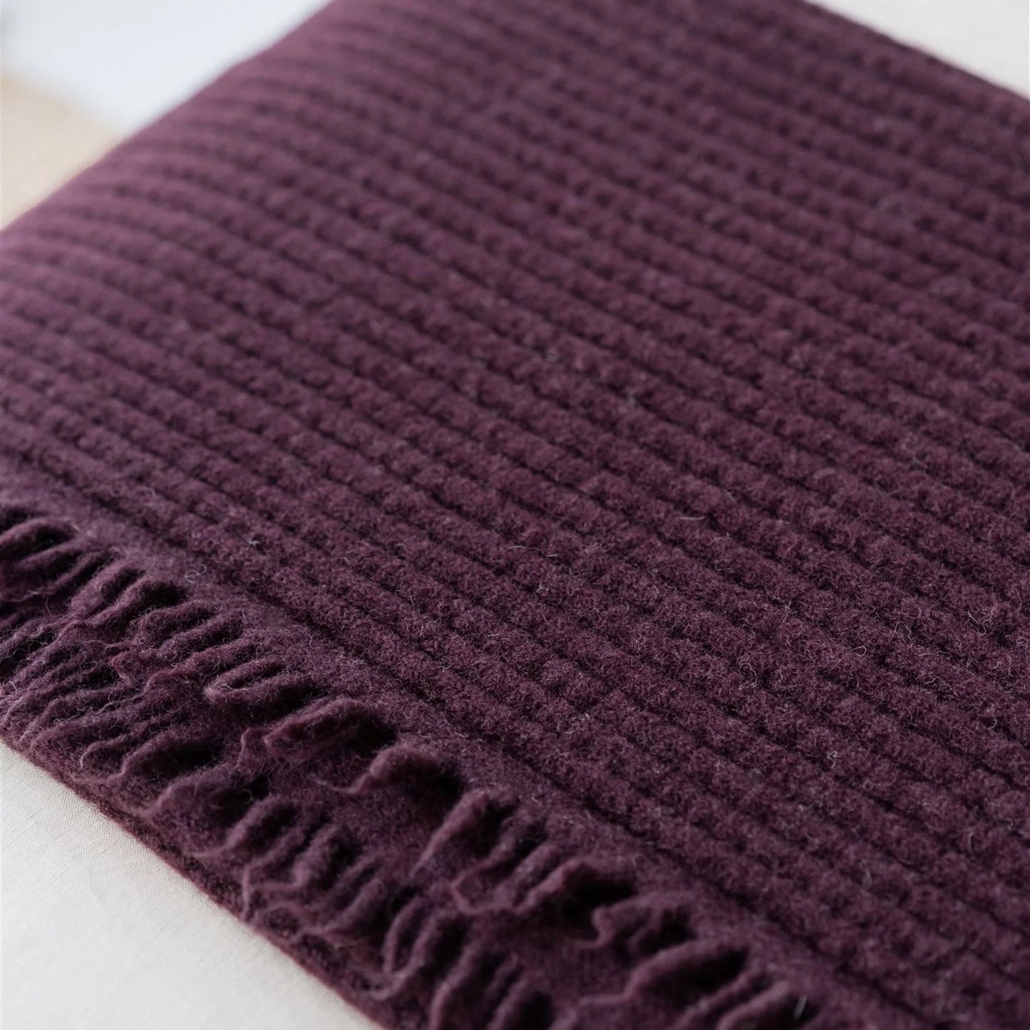 Ribbed NZ Wool Throw Blanket
