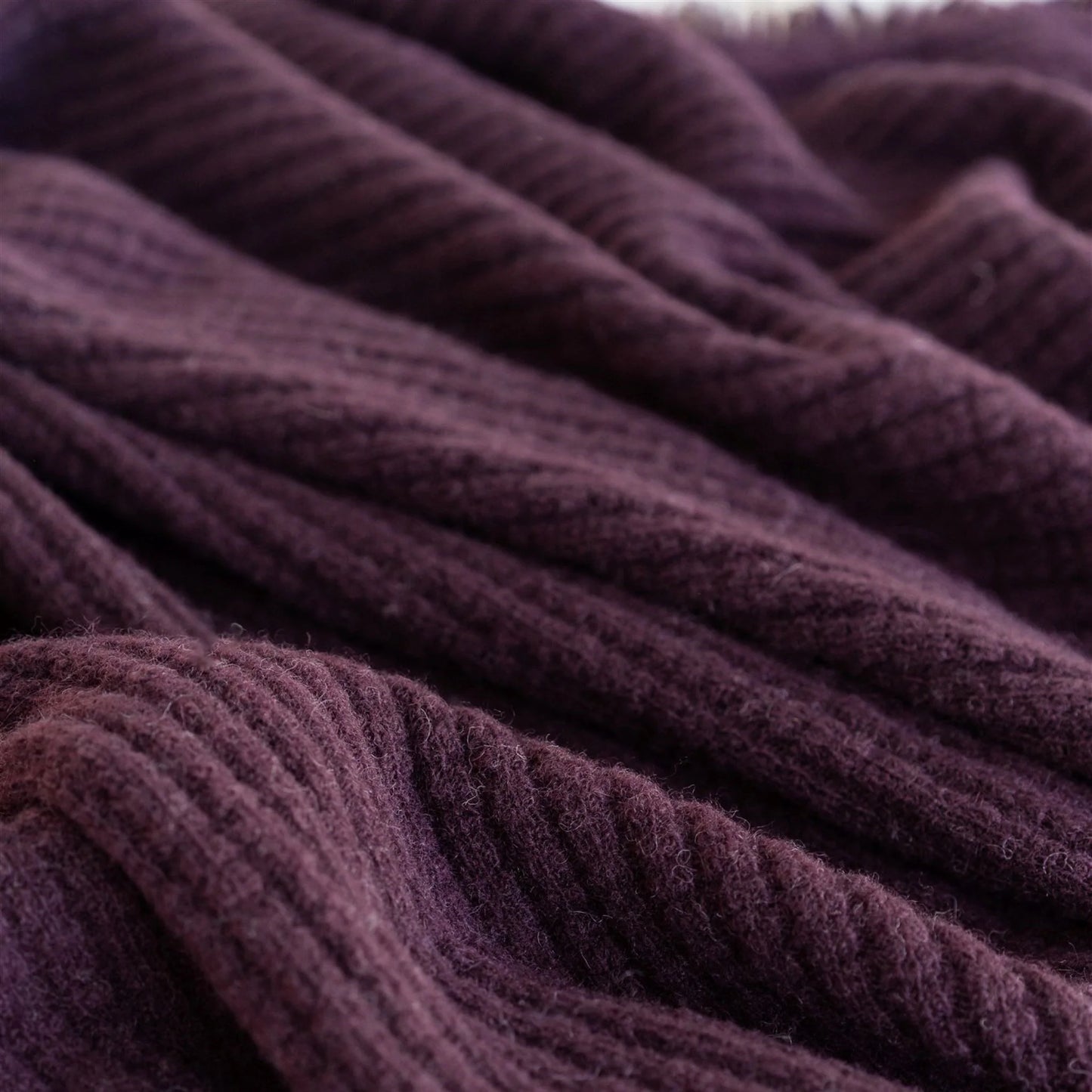 Ribbed NZ Wool Throw Blanket