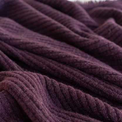 Ribbed NZ Wool Throw Blanket