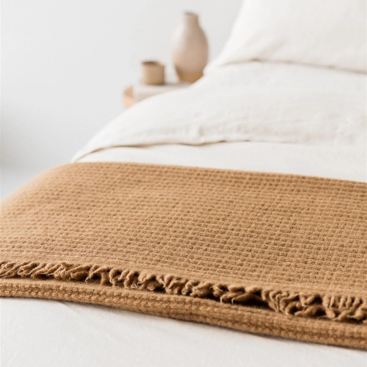 Ribbed NZ Wool Throw Blanket
