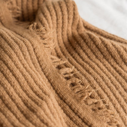 Ribbed NZ Wool Throw Blanket