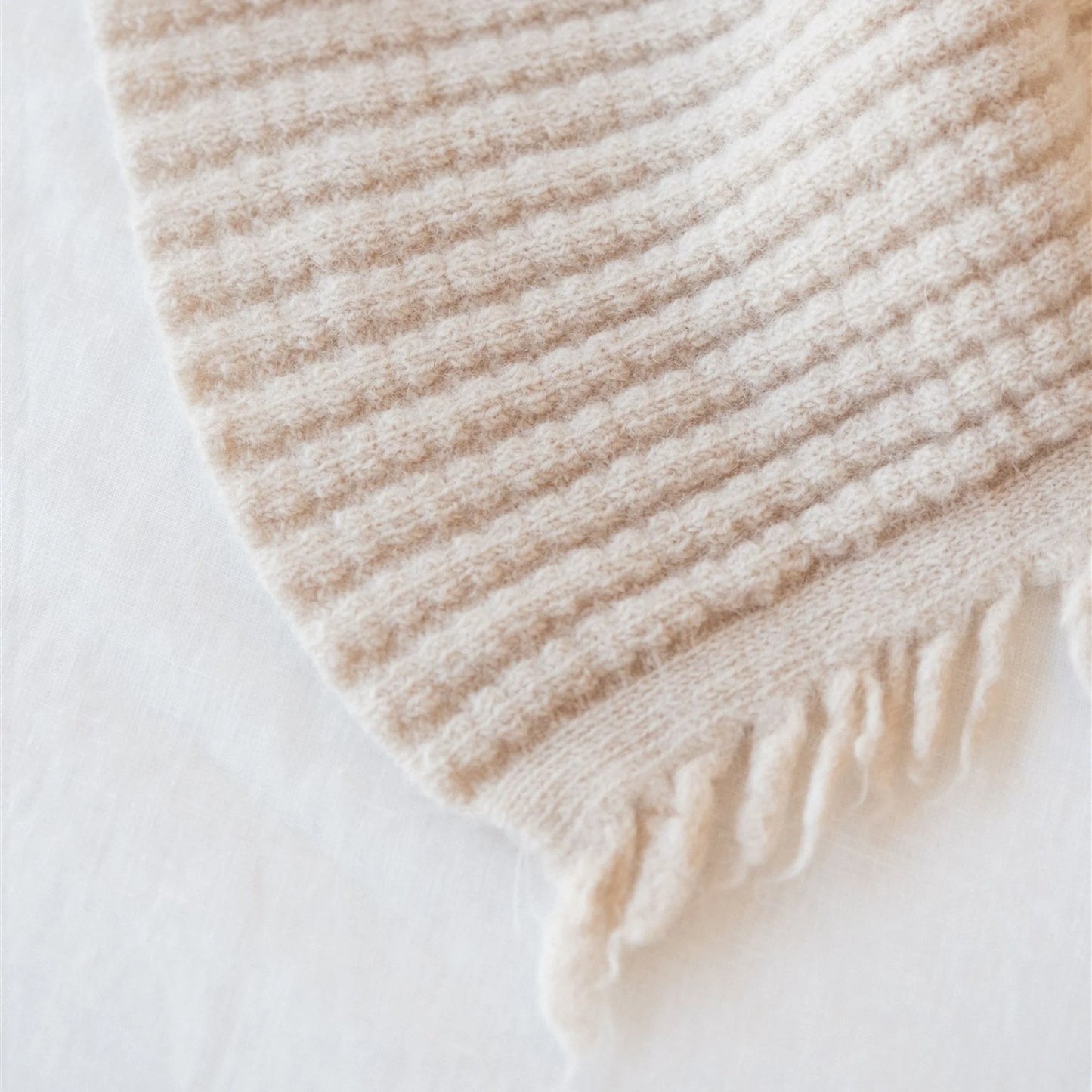 Ribbed NZ Wool Throw Blanket