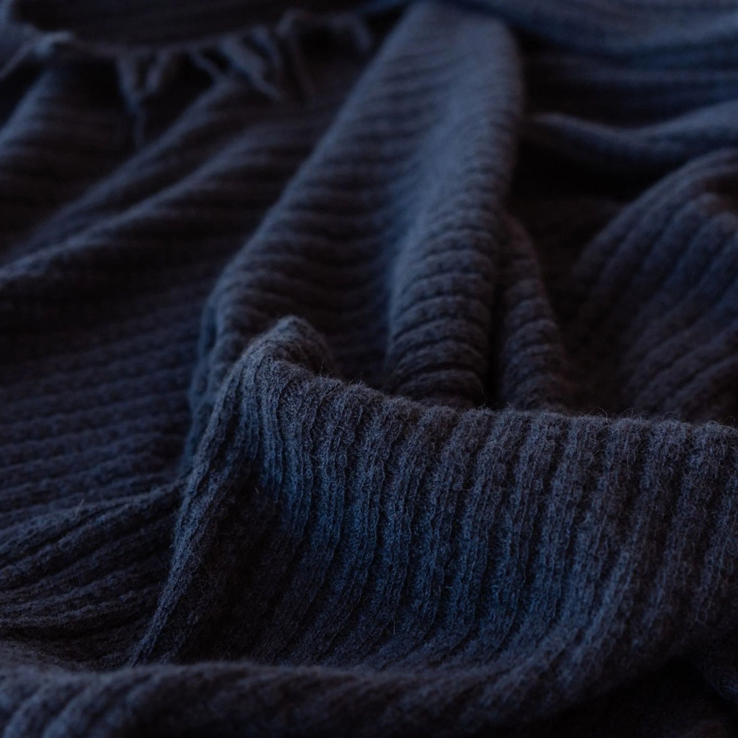 Ribbed NZ Wool Throw Blanket