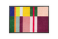 Colorful checkered doormat with a geometric pattern on a white background