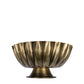 Bronze decorative bowl with scalloped edge on a white background