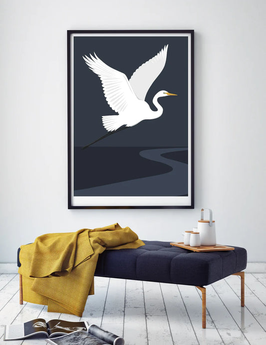 White Heron Art Print