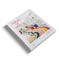 Book titled 'House of Joy' with colorful interior design illustration on a white background
