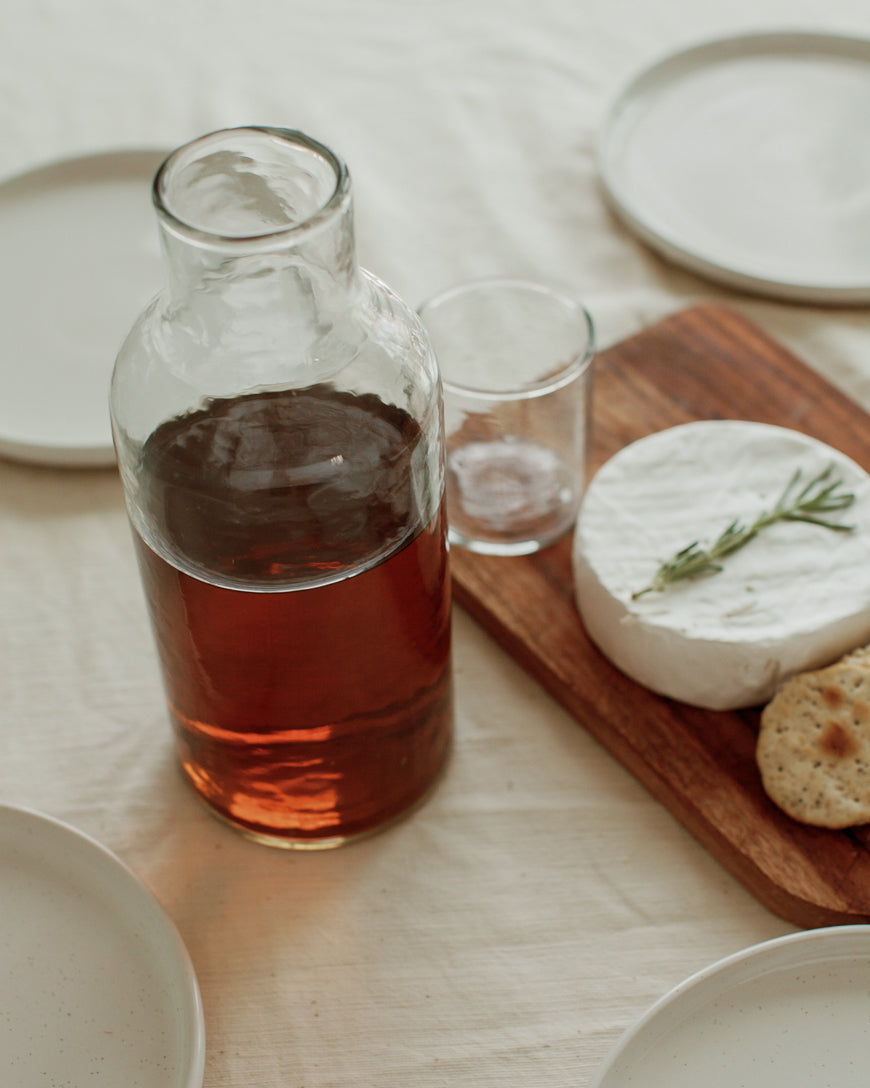 Handblown Hammered Glass Carafe