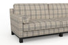 Plaid-patterned sofa on a white background