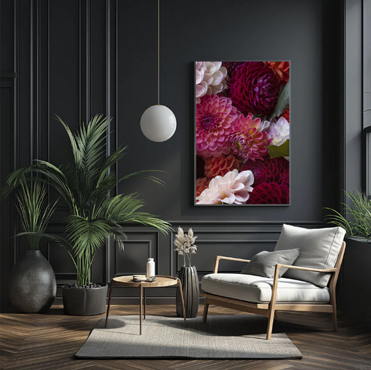 Joy Spilling Dahlia - Floral Wall Art