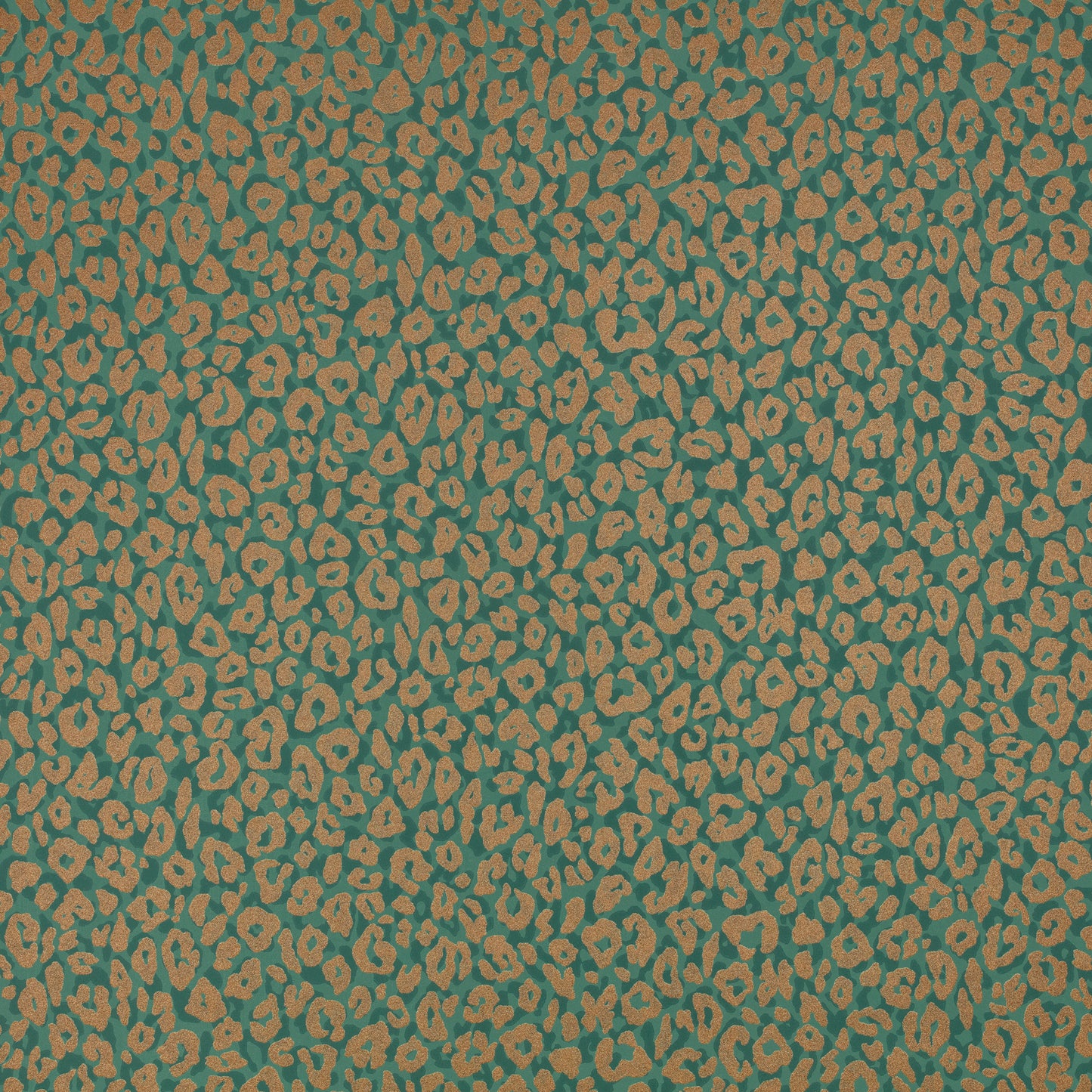 Pattern of brown leopard spots on a teal background