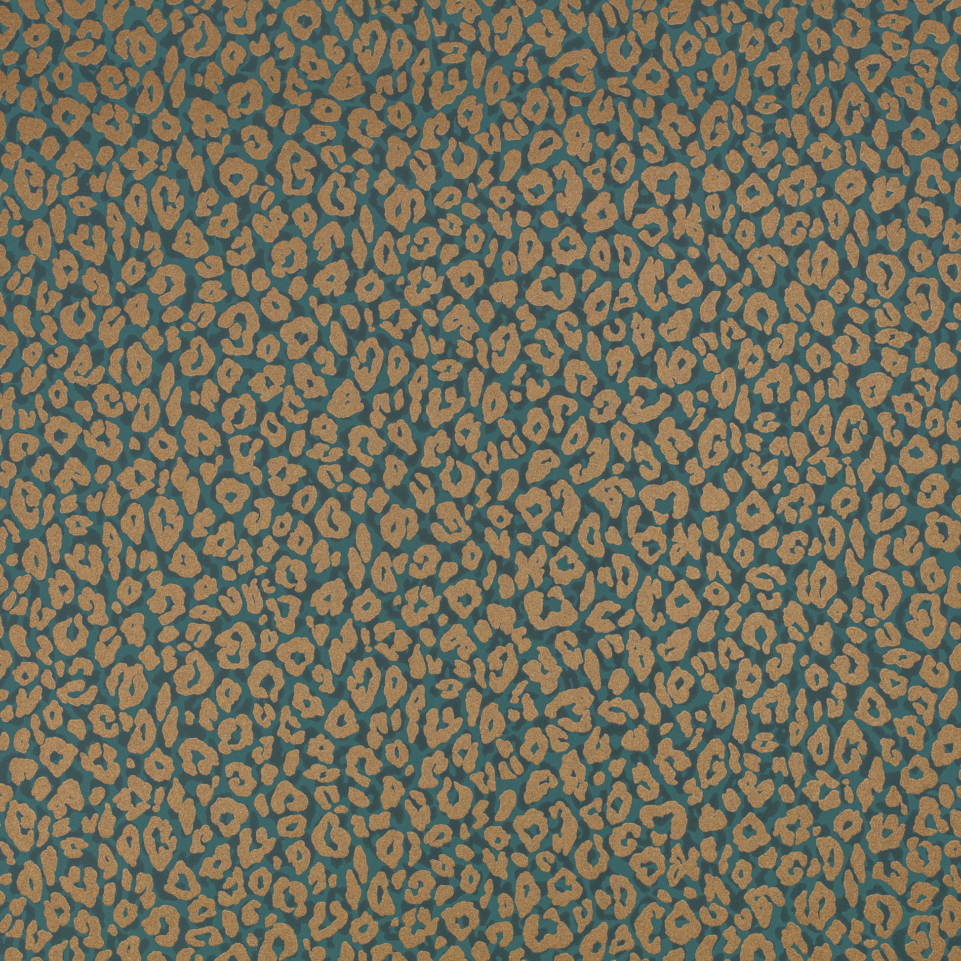 Leopard print pattern on a teal background
