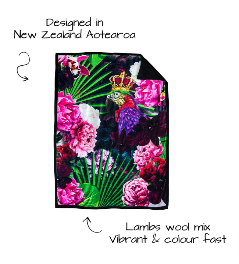 King Parrot Sherpa Blanket - Victoria Jane