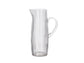 Clear glass pitcher on a white background