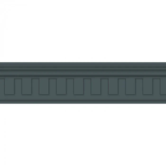 Dark gray Trompe L'oeil strip with a ribbed texture on a white background
