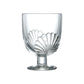 Clear glass with shell design on a white background