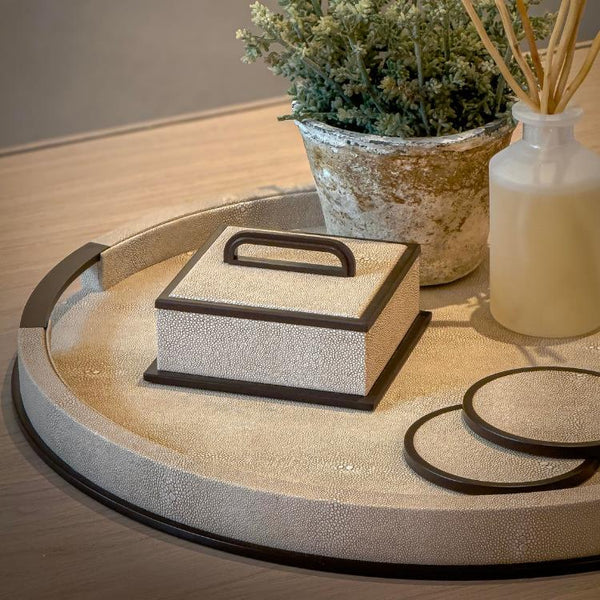 Round Shagreen Tray - Addison Ross