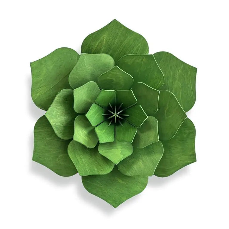 Green wooden  flower on a white background