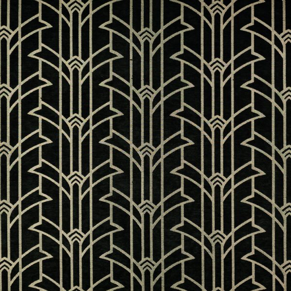 Art Deco pattern with geometric shapes on a black background