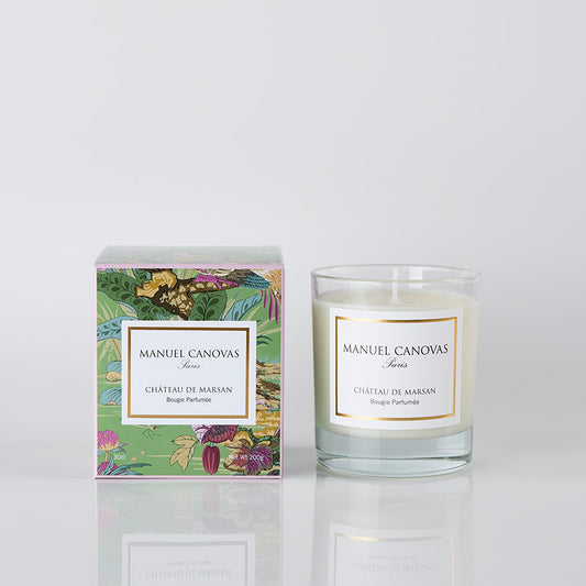 Manuel Canovas candle and packaging on a white background