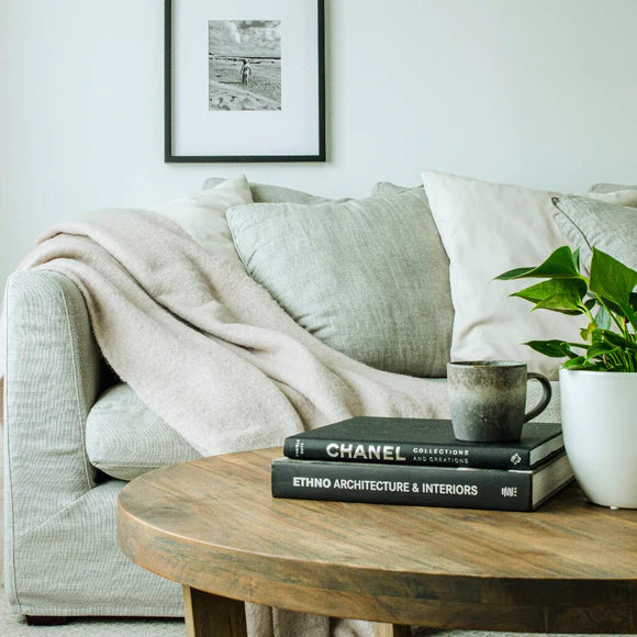 Luxury Mohair Throw - Almond