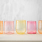 pink, orange and yellow glasses from Monmouth Glass