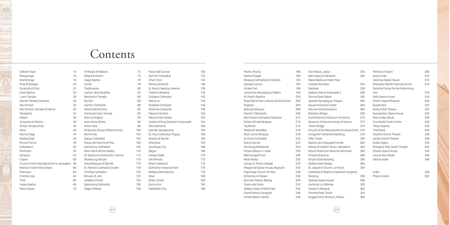 Table of contents with a list of items on a white background