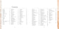 Table of contents with a list of items on a white background