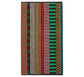 Colorful striped towel with vertical lines on a white background