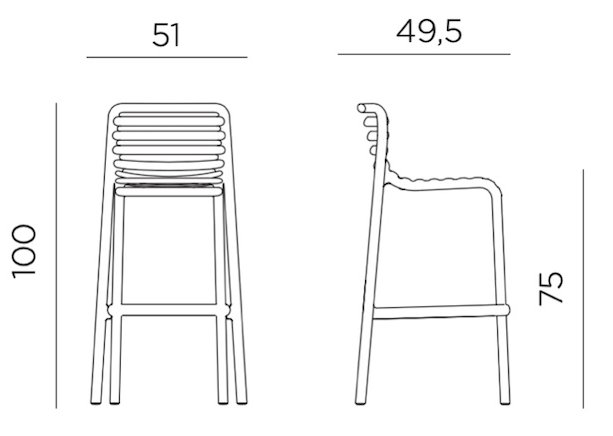 Nardi Doga Tall Bar Stool