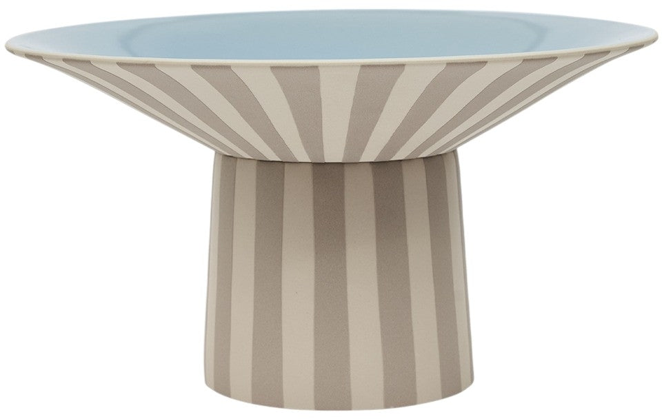 Table with a striped design on a white background