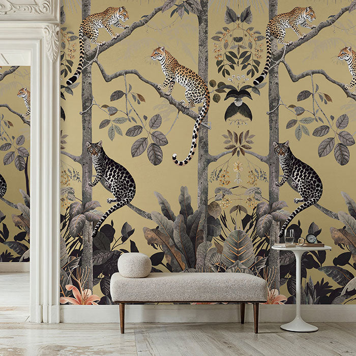 Panthera Wallpaper Mural - Metallic