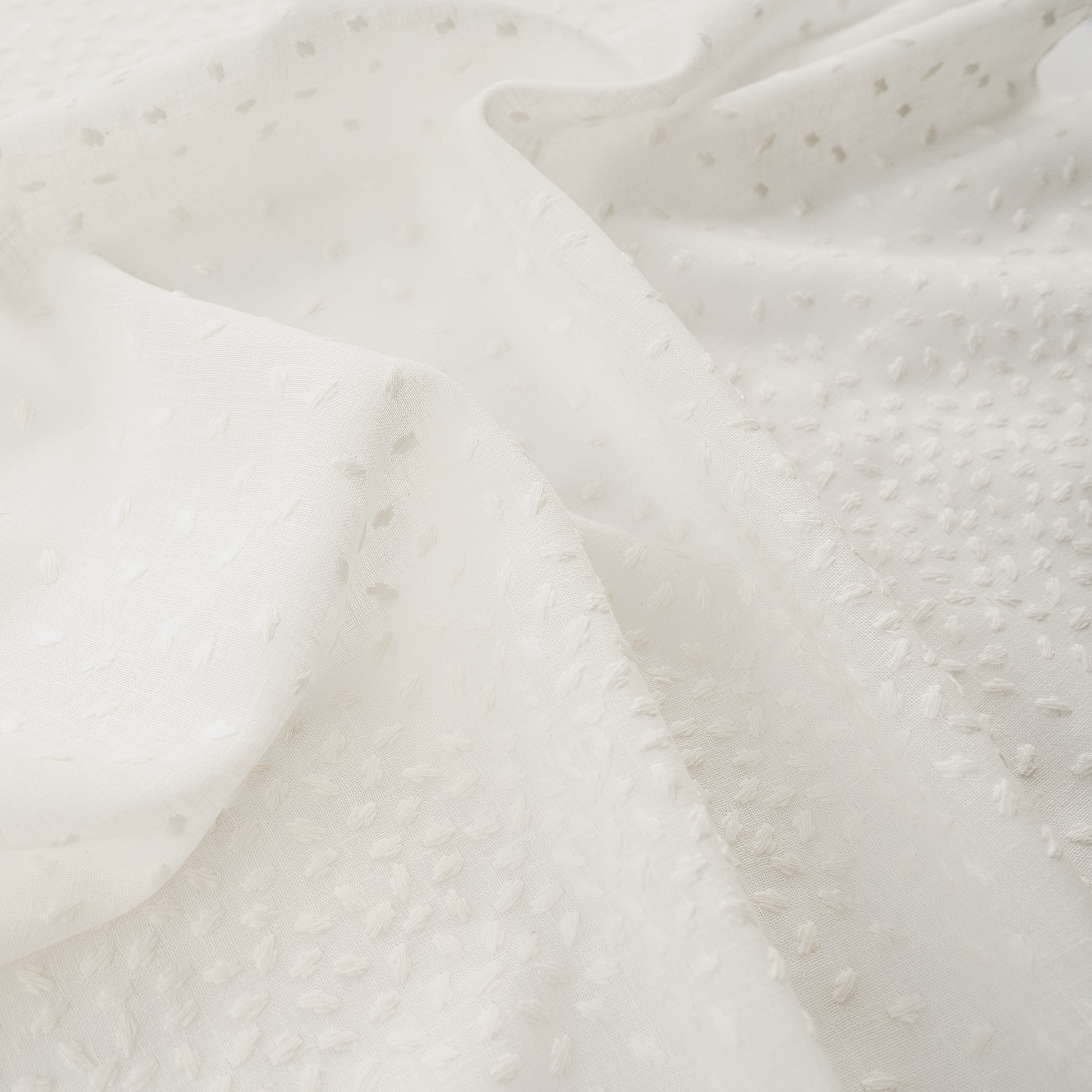 Close-up of textured white fabric