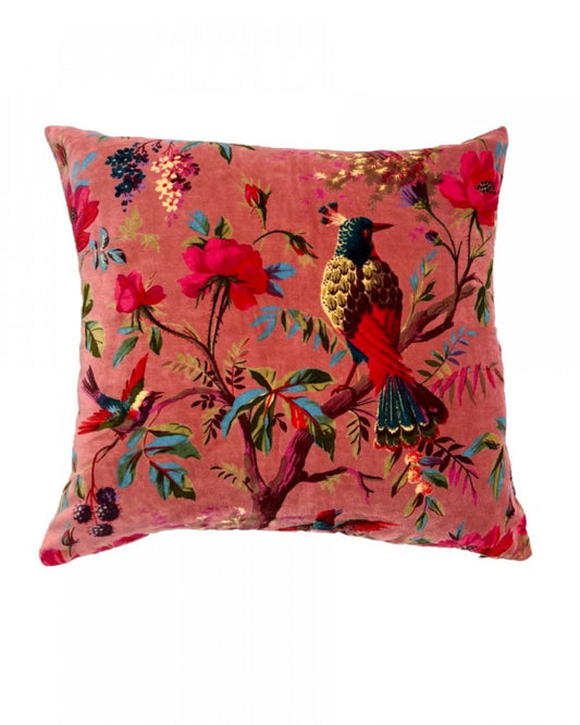 Paradise Camo Pink Velvet Cushion