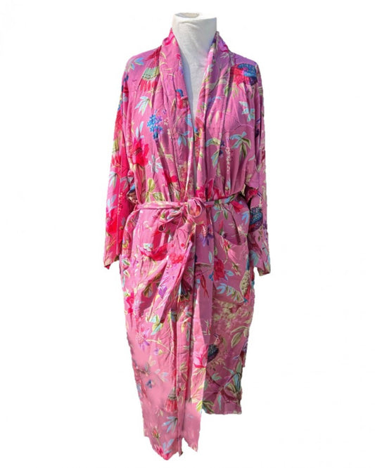 Paradise Diamond Kimono Robe - Dusty Pink