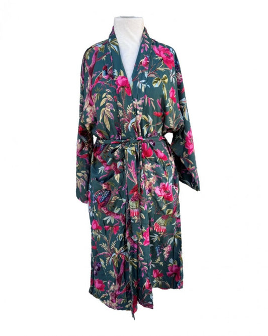 Paradise Diamond Kimono Robe - Ivy